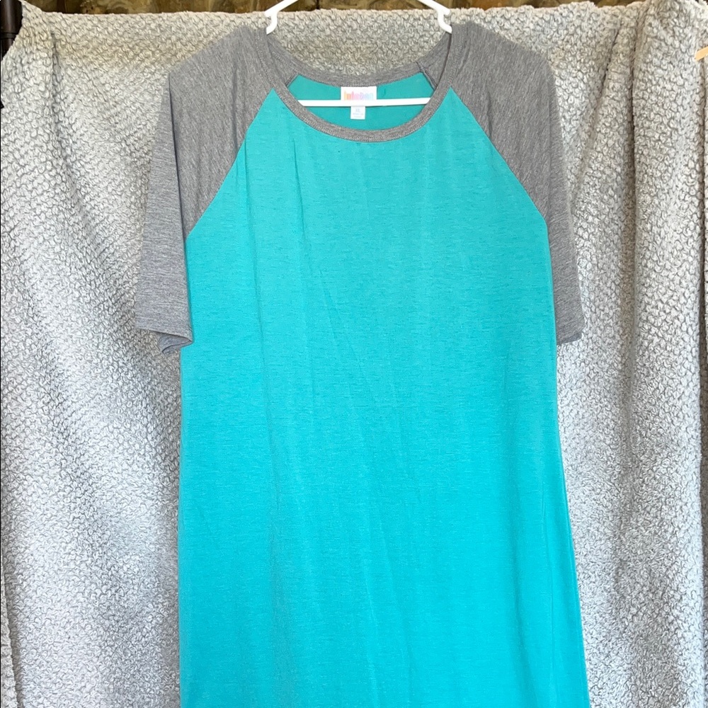LuLaRoe Teal and Gray dress